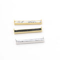 Rhodium Plated Black and White Howlite Marble Bar Necklace Connector