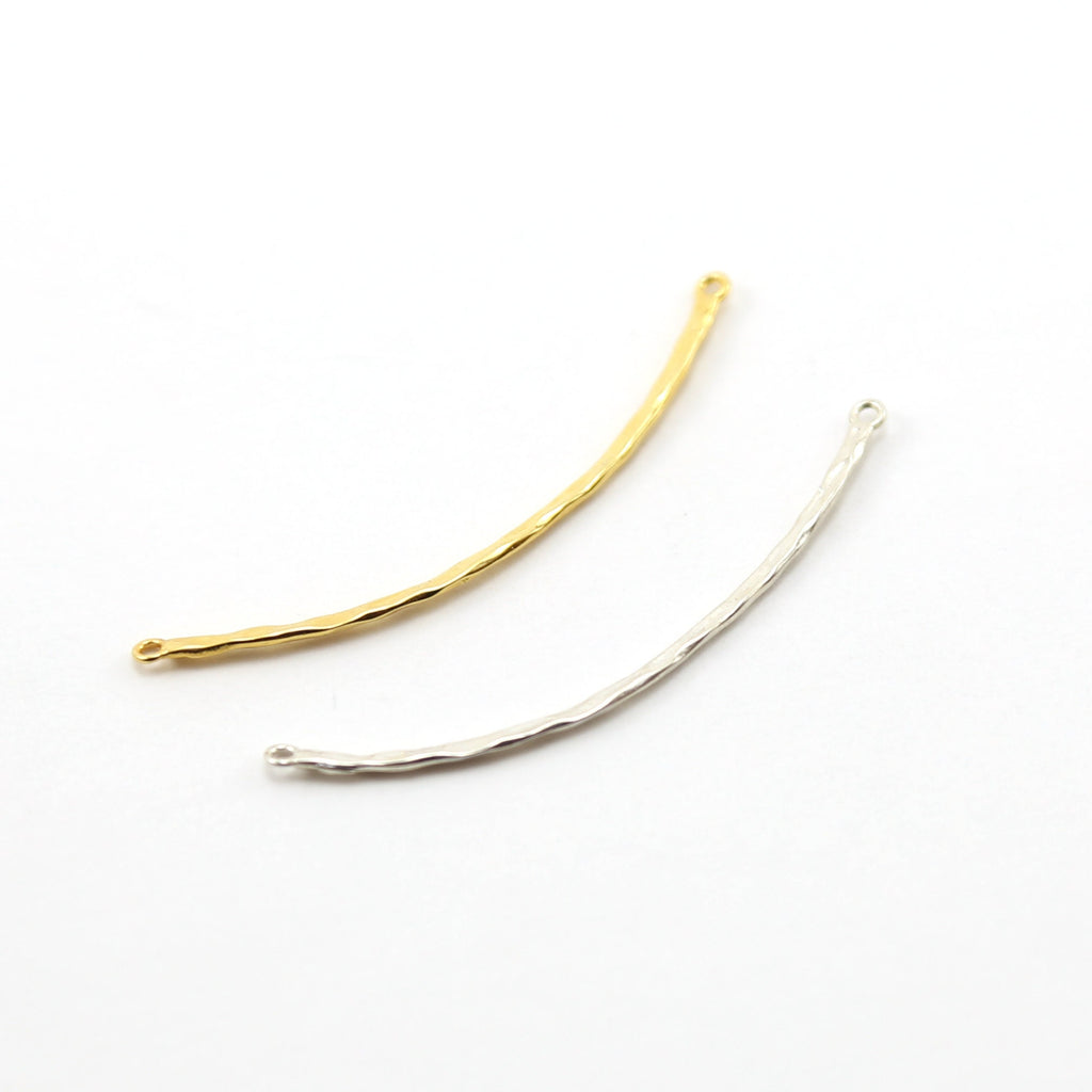 Sterling Silver or Vermeil Thin Textured Connector Bar with Two Loops