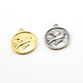 Sterling Silver or Vermeil Raised Bird Coin Medallion Pendant in or Sparrow