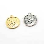 Sterling Silver or Vermeil Raised Bird Coin Medallion Pendant in or Sparrow