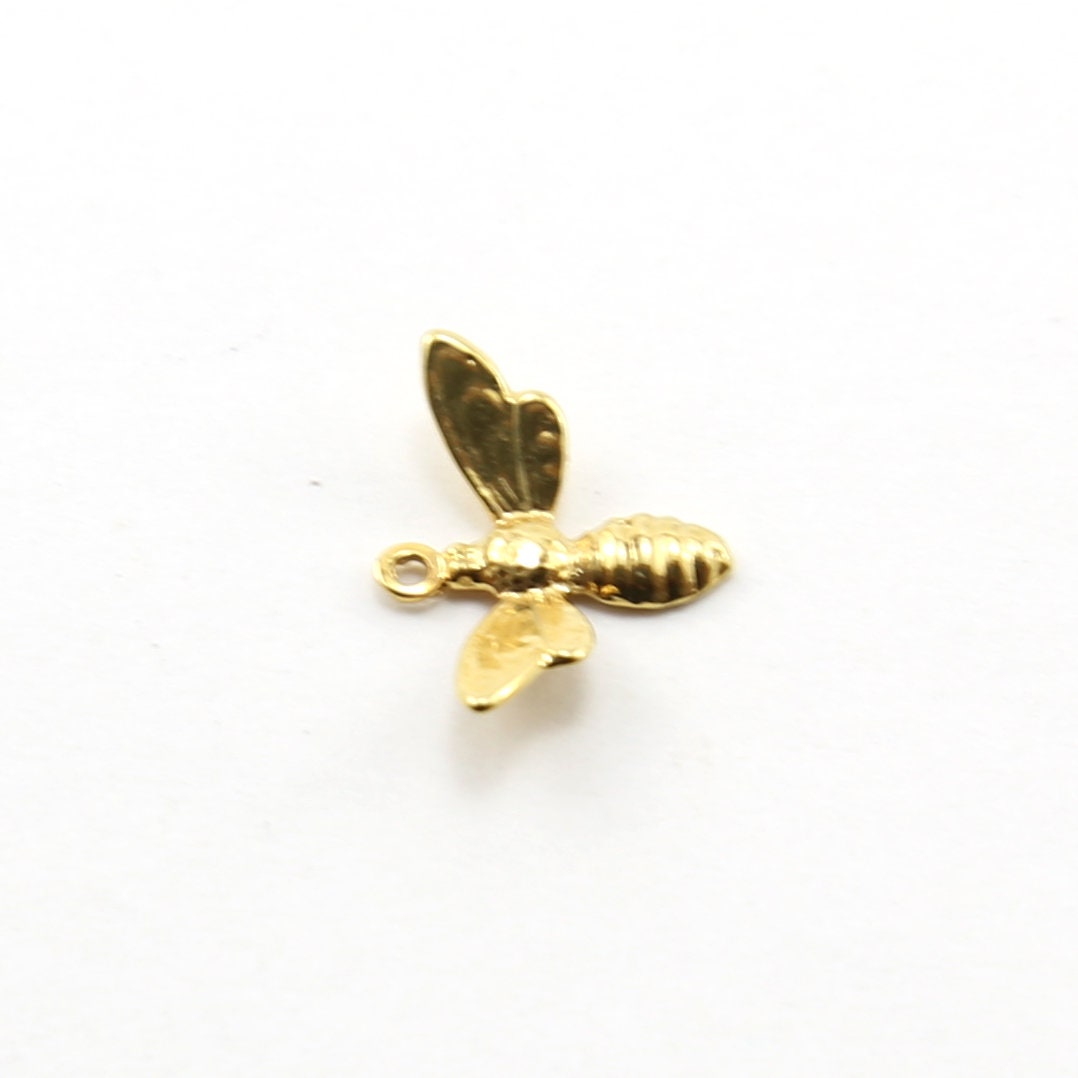 Sterling Silver or Vermeil Honey Bee or Charm Insect Nature Spring Pendant