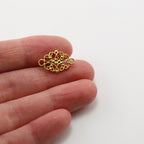 Vermeil Ornate Fancy Scroll Link Connector Charm Necklace
