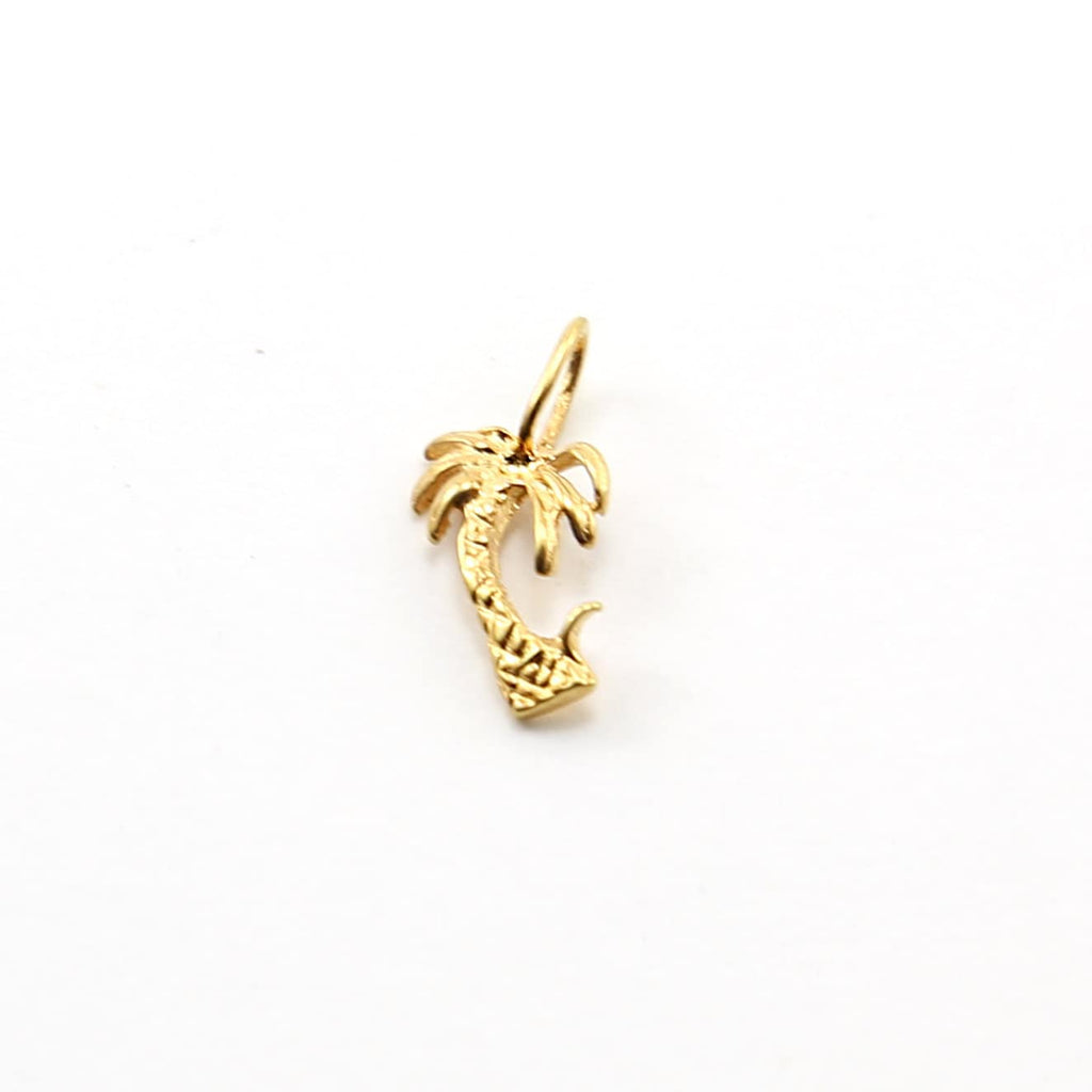 Vermeil Tropical Palm Tree Hawaii Beach Vacation Charm Necklace