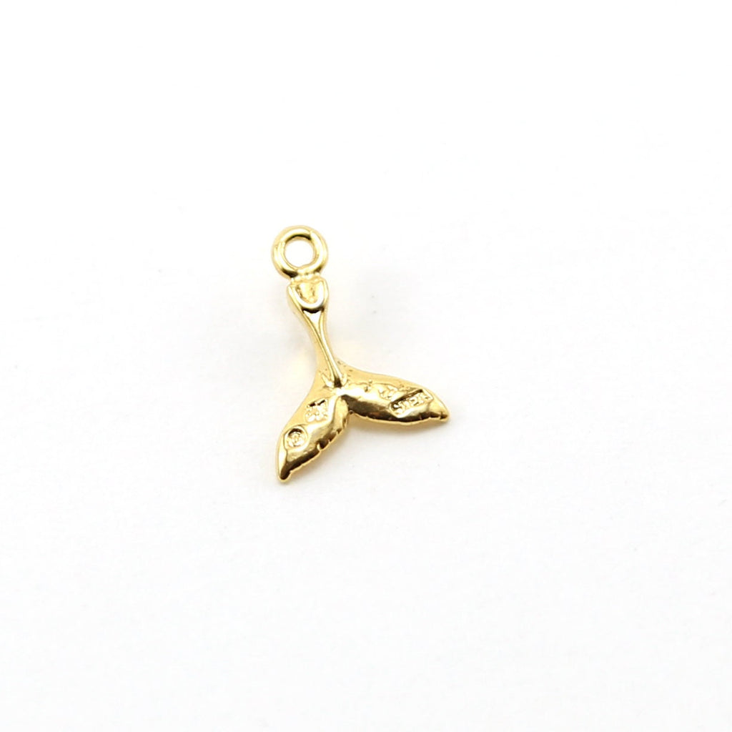 Vermeil Small Whale Tail Charm Ocean Inspired Beach Pendant
