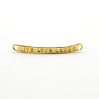 36mmx4mm Vermeil Live Love Laugh Stamped Curved Bracelet Connector Charm