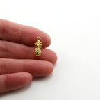 Vermeil Small 3D Pineapple Textured Tropical Charm Thick Hawaii