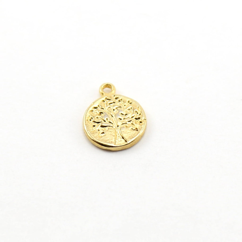 Vermeil Stamped Tree Blossom Double Sided Flower Bouquet Coin