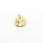 Vermeil Stamped Tree Blossom Double Sided Flower Bouquet Coin