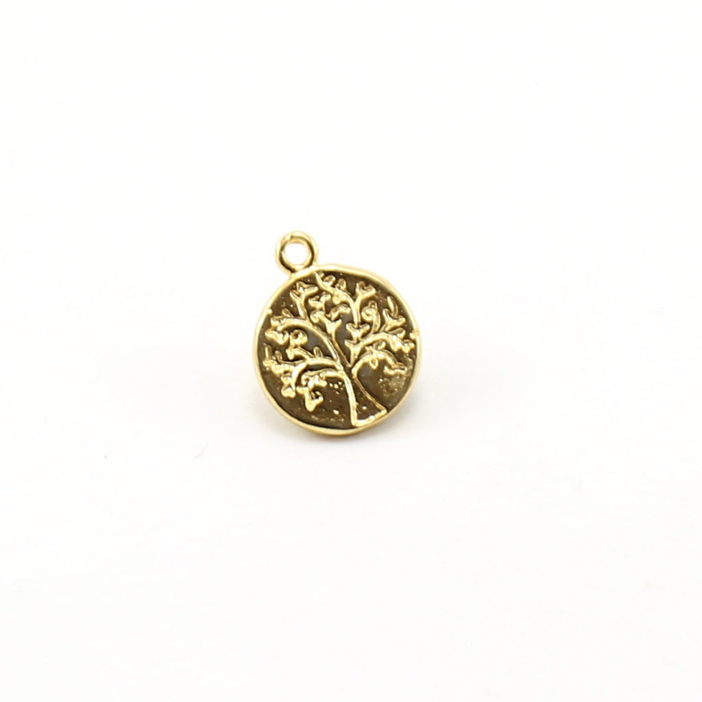 Vermeil Stamped Tree Blossom Double Sided Flower Bouquet Coin