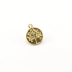 Vermeil Stamped Tree Blossom Double Sided Flower Bouquet Coin