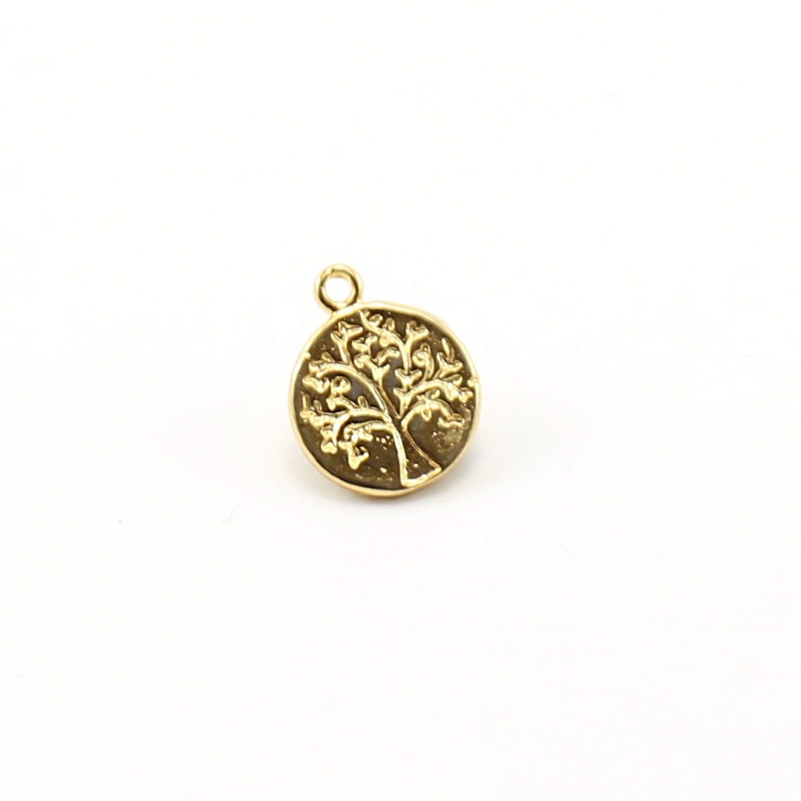 Vermeil Stamped Tree Blossom Double Sided Flower Bouquet Coin