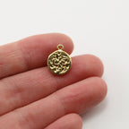 Vermeil Stamped Tree Blossom Double Sided Flower Bouquet Coin