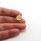 Vermeil Stamped Tree Blossom Double Sided Flower Bouquet Coin