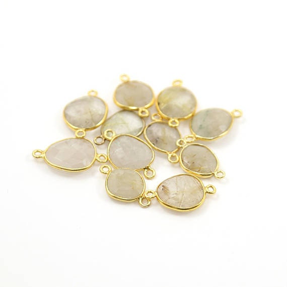 Sterling Silver Golden Rutilated Quartz Natural Shaped Raw Nugget