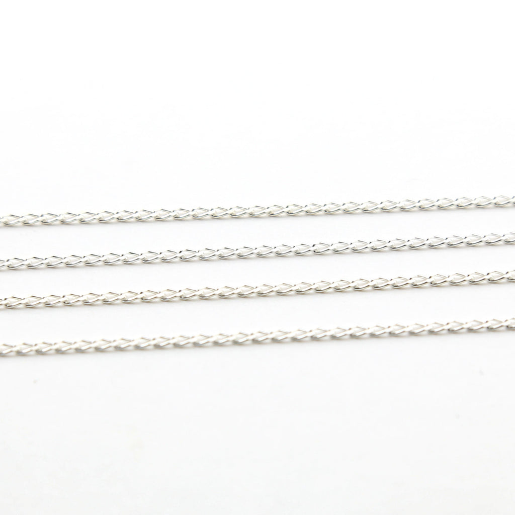 3.45mmx1.7mm Sterling Silver Diamond Cut Curb Chain – Sold by the Foot