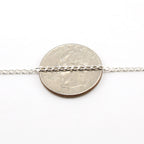 3.45mmx1.7mm Sterling Silver Diamond Cut Curb Chain – Sold by the Foot