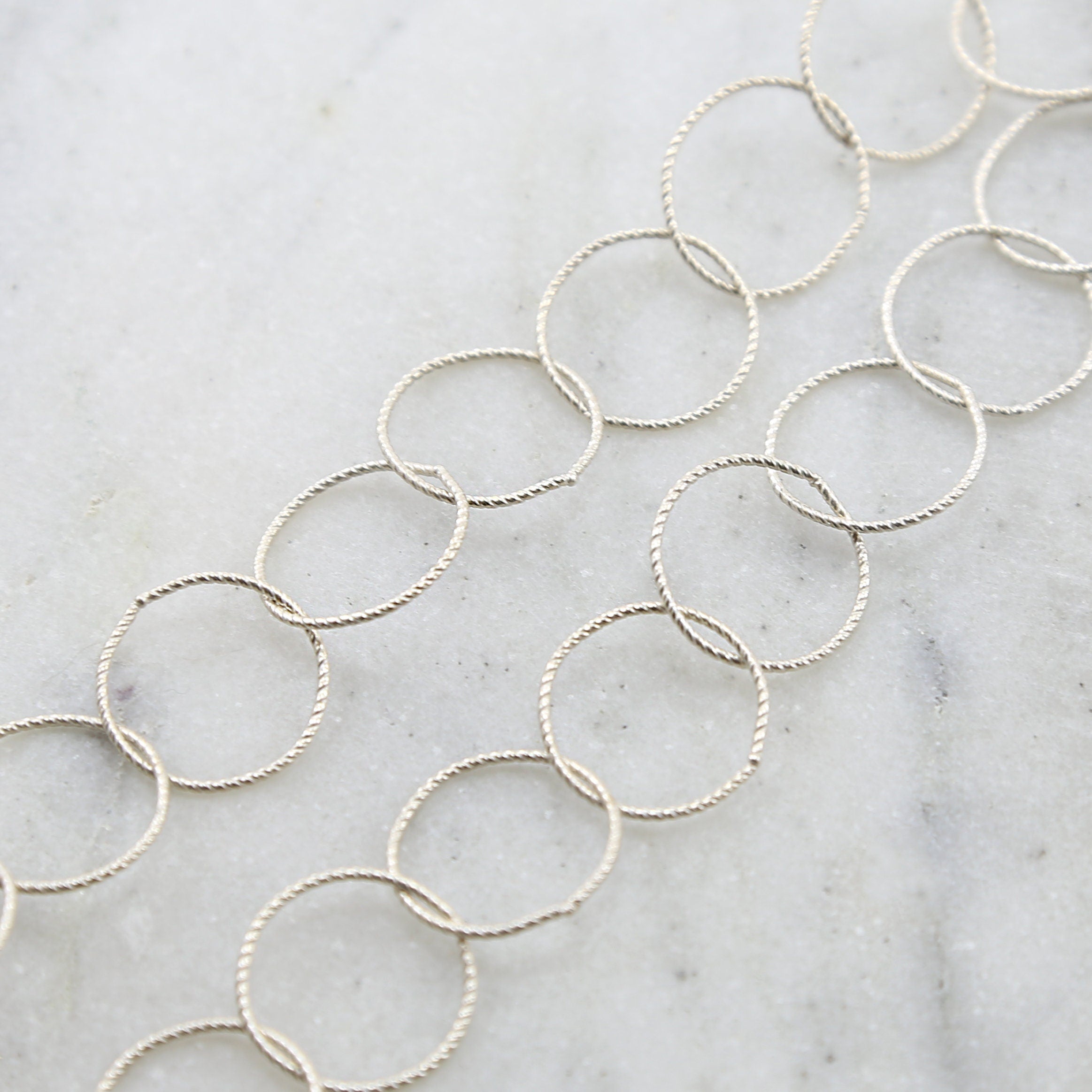 Sterling Silver Twisted Large 17mm Ring Rope Circle Accent – Sold by the Foot