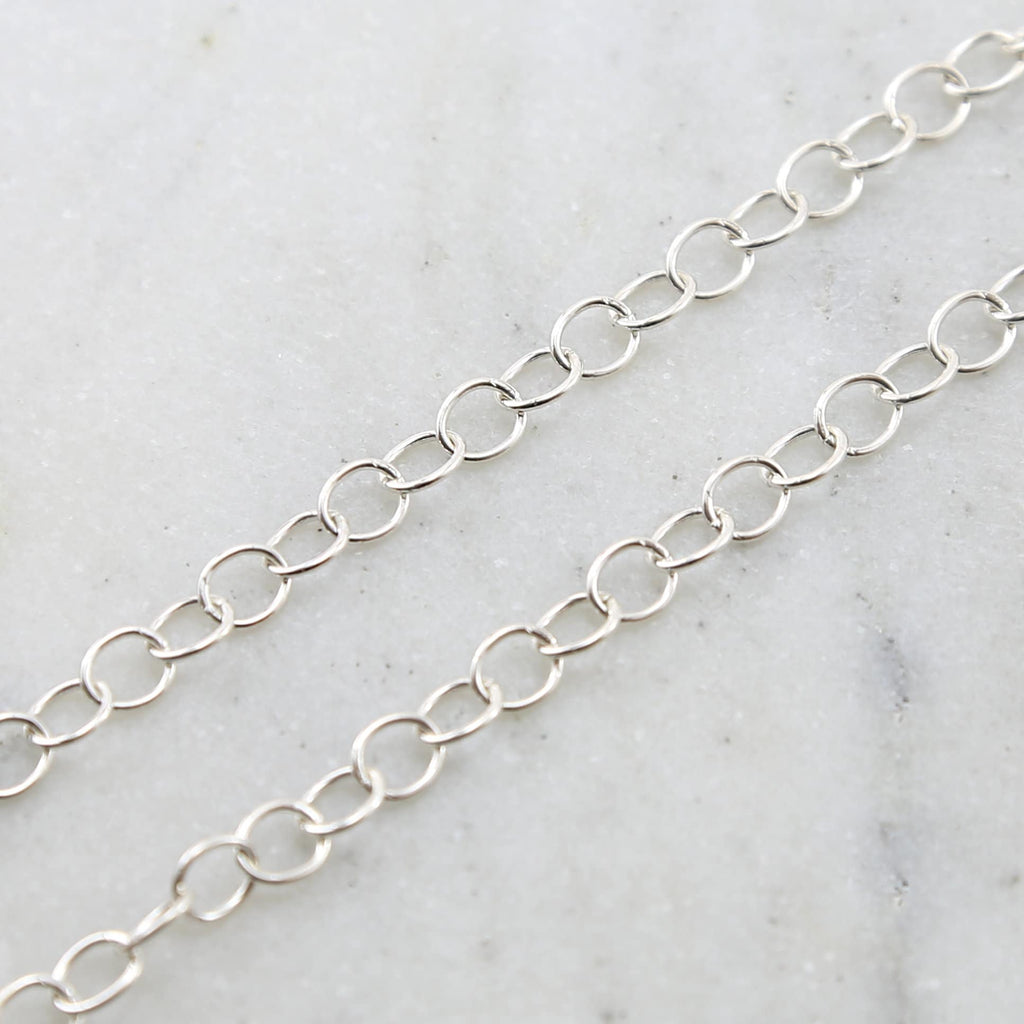5mmx6mm Sterling Silver Oval Link Dainty Chain Perfect – Sold by the Foot