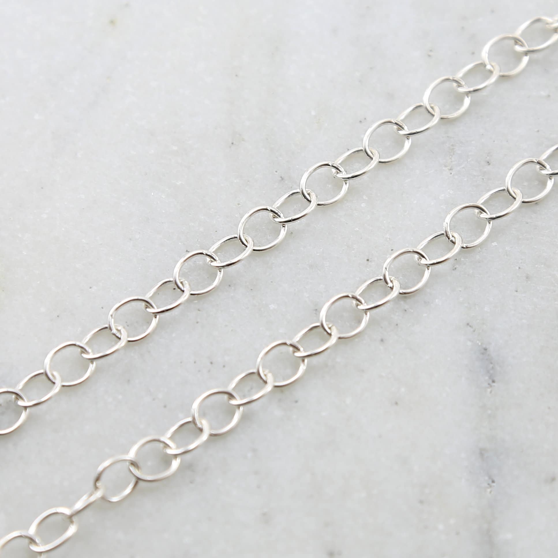 5mmx6mm Sterling Silver Oval Link Dainty Chain Perfect – Sold by the Foot