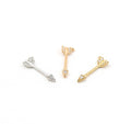 Rhodium Plated Tiny Rhodium Pave CZ Cubic Zirconia Arrow Charm