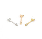 Rhodium Plated Tiny Rhodium Pave CZ Cubic Zirconia Arrow Charm