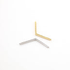 30mmx2mm Rhodium Plated Cubic Zirconia Chevron Necklace Connector Charm