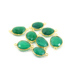 Sterling Silver or Gold Plated Green Onyx Natural Shaped Raw Nugget Faceted