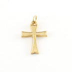 20mmx12mm 14K Gold Filled Textured Cross Charm Religious Spiritual Pendant