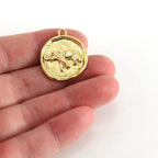 Sterling Silver or Vermeil Coin Elephant Pendant with Flat Backing
