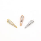 16mmx4mm Rhodium Plated Rhodium Cubic Zirconia Spike Dagger Point Pendant