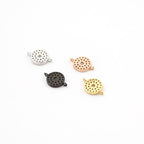 15mmx10mm Rhodium Plated Rhodium CZ Pave Round Disc Circle Horizontal
