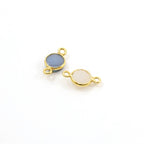 Sterling Silver or Vermeil Shimmering Druzy Connector Bezel 8mm Pendant Charm