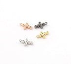 Rhodium Plated Teeny Tiny 10mm CZ Cross Religious Charm in Gold Silver