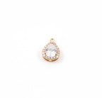 Rhodium Plated Pave CZ Teardrop Cubic Zirconia Gold,Rose Gold