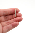 20mmx3mm Rhodium Plated Long Pave CZ Y Connector Link Bar Charm in Silver Gold