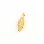 18mmx6mm Sterling Silver or Vermeil Small Flat Feather Charm in or Nature