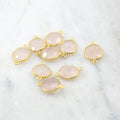 Sterling Silver or Gold Plated Gold Rose Quartz Natural Shaped Raw Nugget