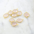 Sterling Silver or Gold Plated Gold Rose Quartz Natural Shaped Raw Nugget