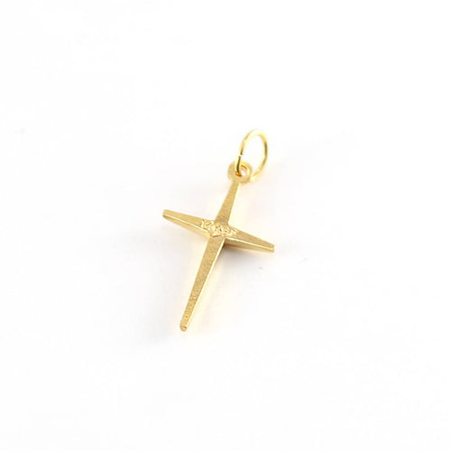 14K Gold Filled Plain Cross Charm Religious Spirtual Pendant