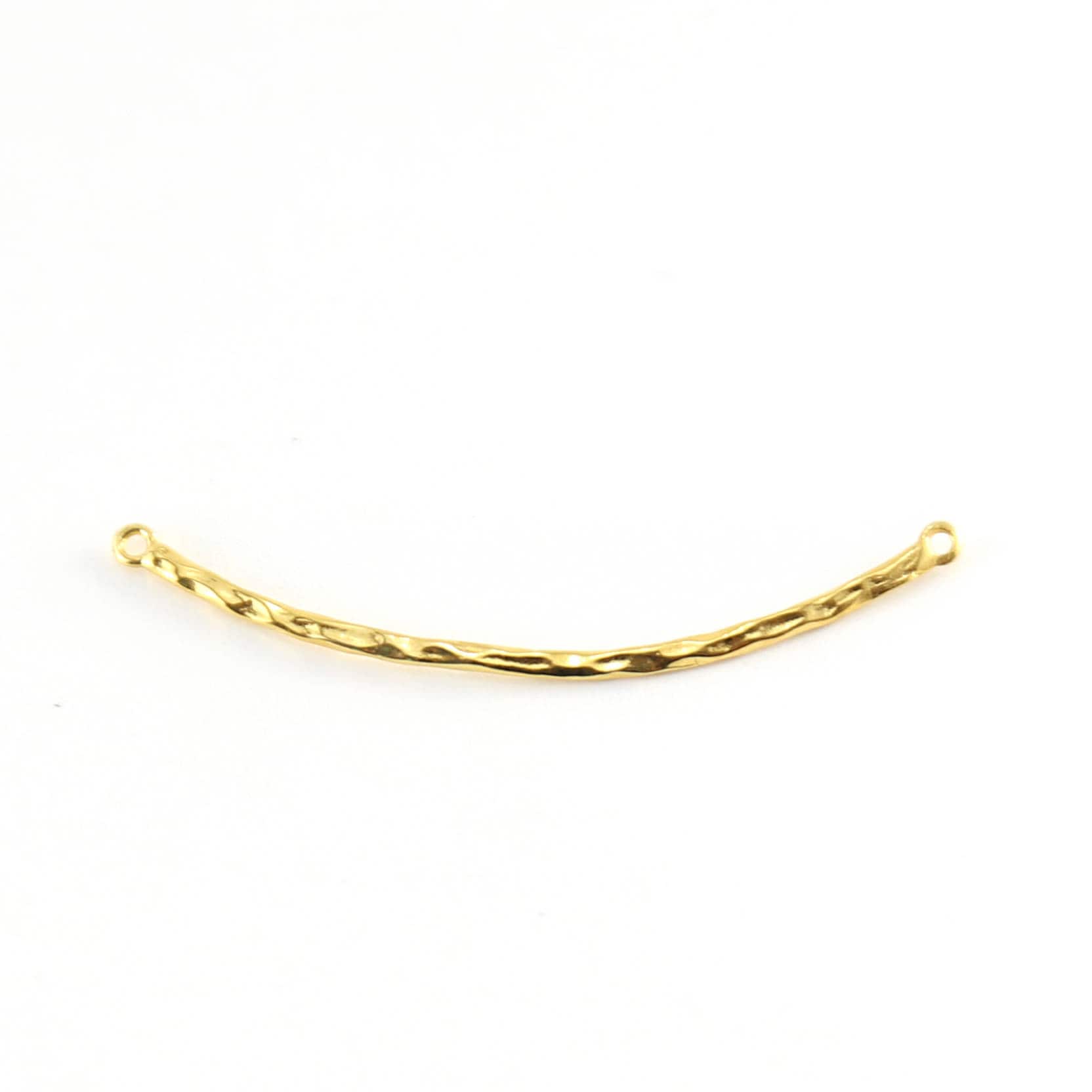 Sterling Silver or Vermeil Thin Textured Connector Bar with Two Loops