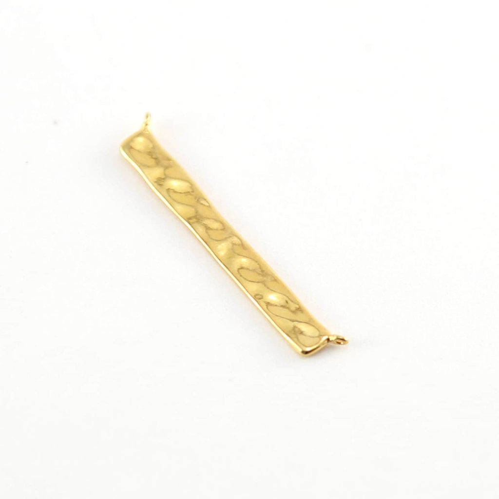32mmx3mm Sterling Silver or Vermeil Hammered Textured Long Bar Connector