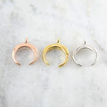 23mmx18mm Sterling Silver or Vermeil Horn Upside Down Crescent Moon Charm