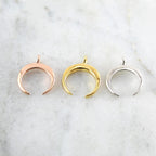 23mmx18mm Sterling Silver or Vermeil Horn Upside Down Crescent Moon Charm