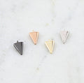 Rhodium Plated Teeny Tiny Triangle Point Dagger 10mm Charm in Gunmetal (4pc)