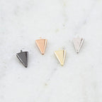 Rhodium Plated Teeny Tiny Triangle Point Dagger 10mm Charm in Gunmetal (4pc)