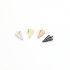 Rhodium Plated Teeny Tiny Triangle Point Dagger 10mm Charm in Gunmetal (4pc)