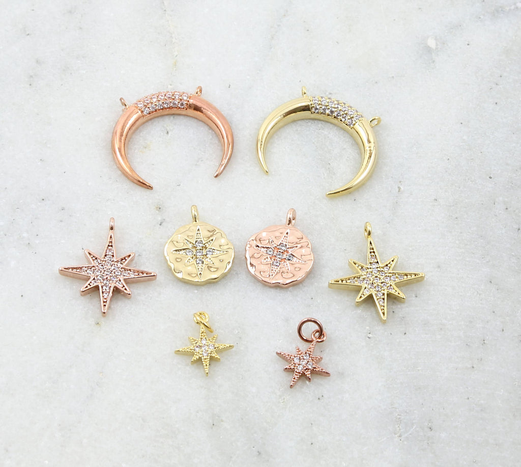 Rhodium Plated CZ Pave Starburst Rhodium Cubic Zirconia Shooting Star