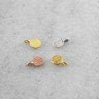 Sterling Silver or Vermeil Tiny Round Circle Dot Stamping Blank Charm (2pc)