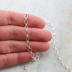 Sterling Silver Sturdy Diamond Link Chain 5.5mm x 4mm – Sold by the Foot