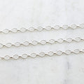 Sterling Silver Sturdy Diamond Link Chain 5.5mm x 4mm – Sold by the Foot